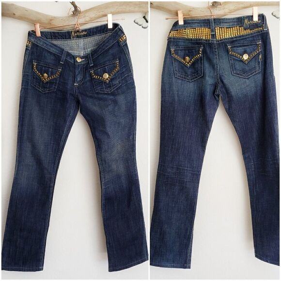 Marciano by guess dark flared Jean's with studs
